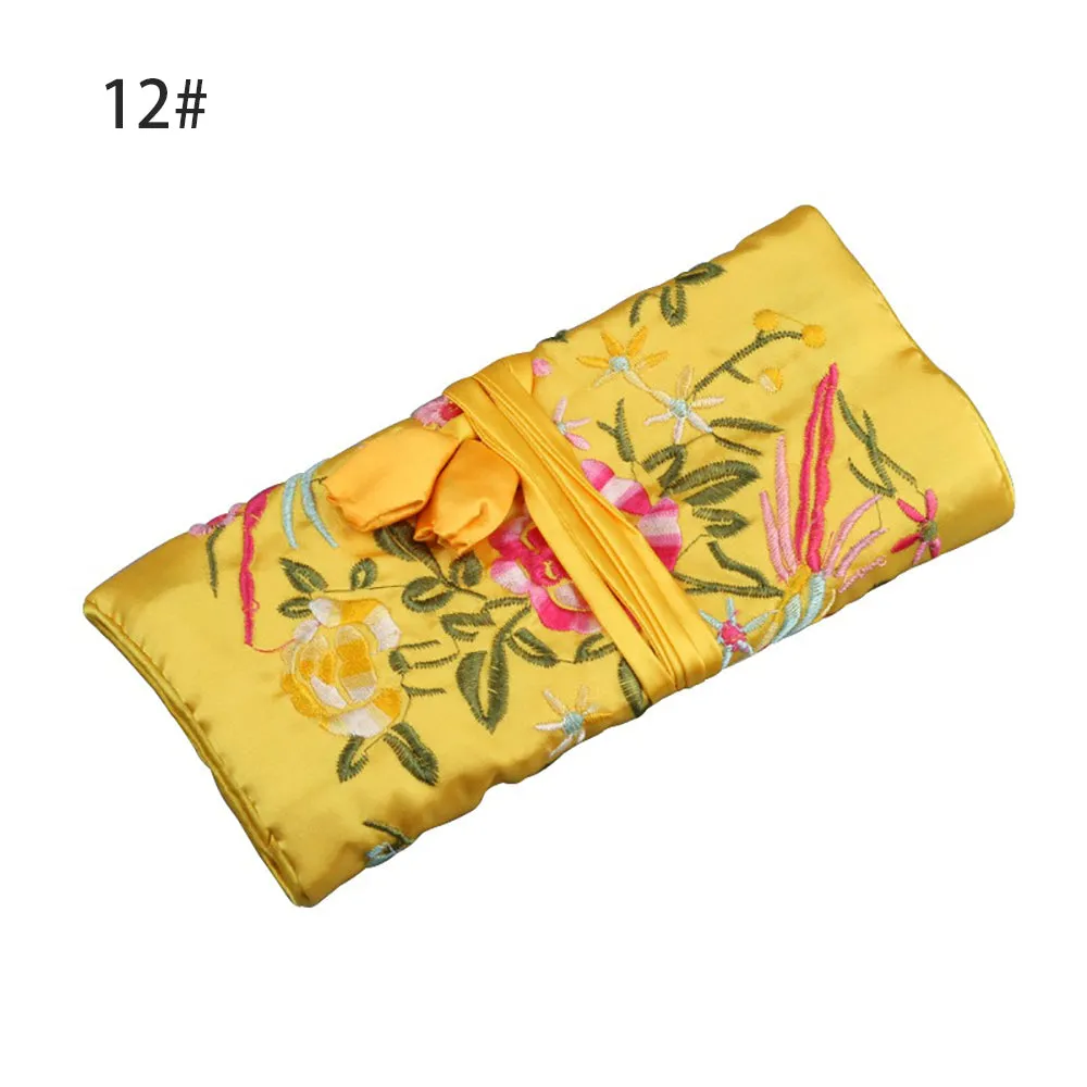 Silk Satin Jewelry Travel Roll Wrap Rolls Wraps Organizer Storage