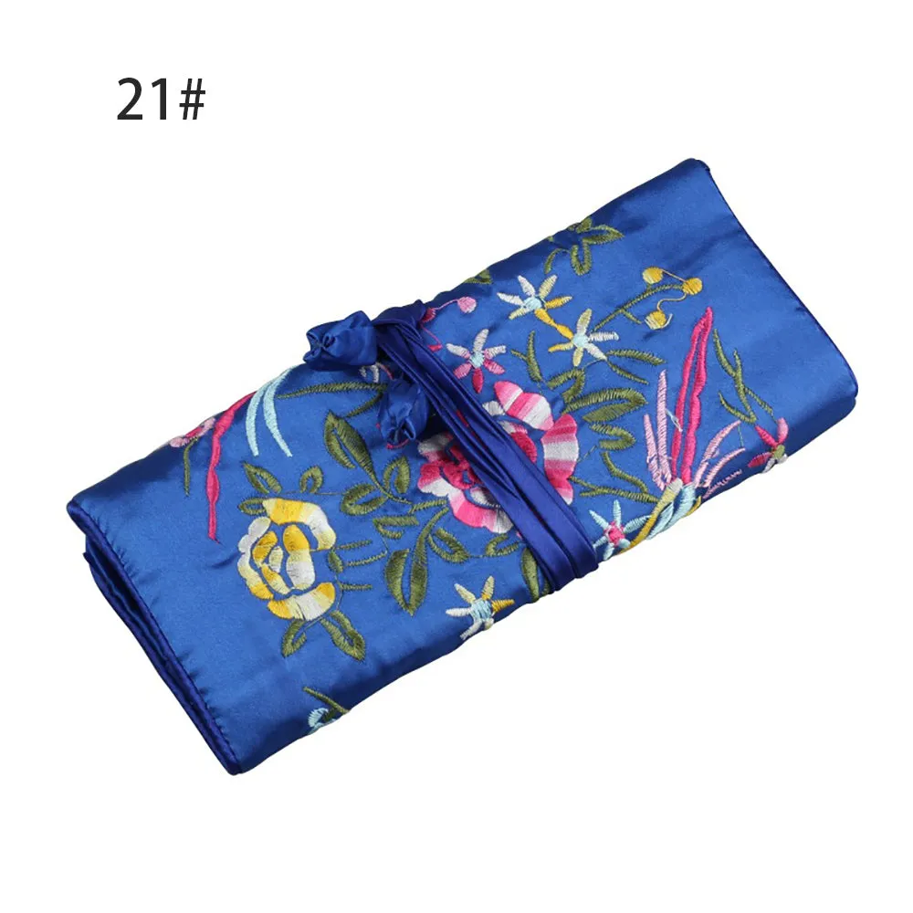Silk Satin Jewelry Travel Roll Wrap Rolls Wraps Organizer Storage