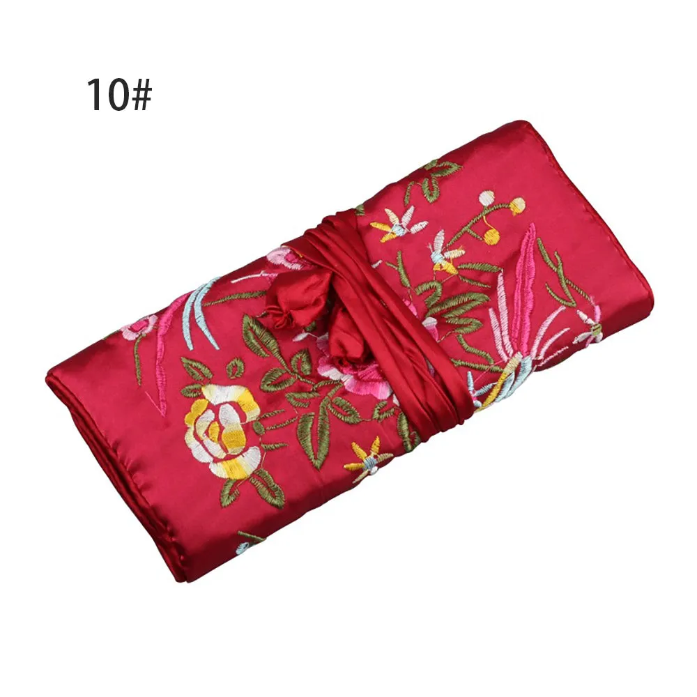 Silk Satin Jewelry Travel Roll Wrap Rolls Wraps Organizer Storage