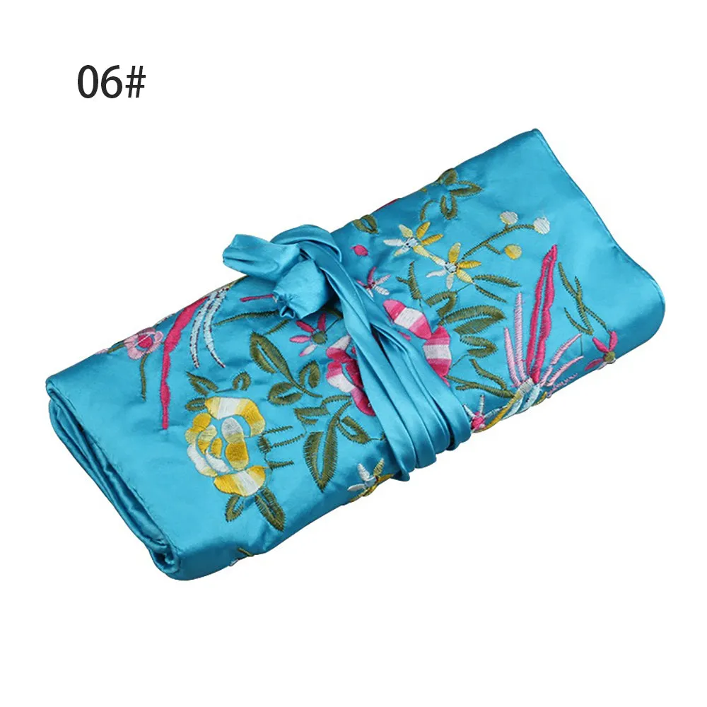 Silk Satin Jewelry Travel Roll Wrap Rolls Wraps Organizer Storage