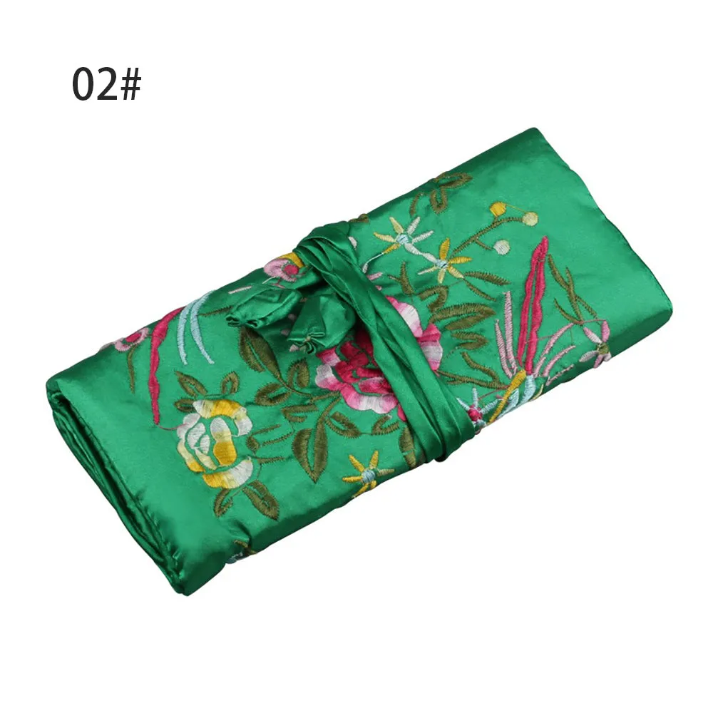 Silk Satin Jewelry Travel Roll Wrap Rolls Wraps Organizer Storage