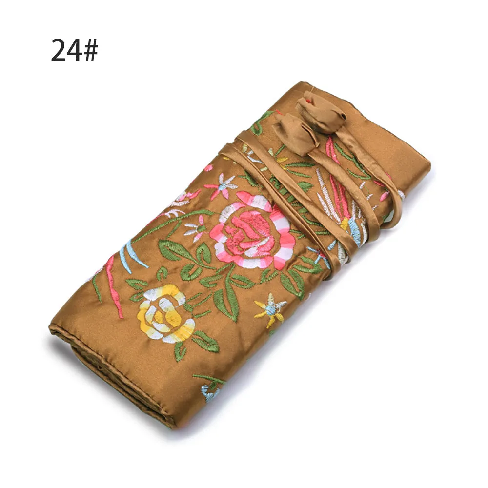 Silk Satin Jewelry Travel Roll Wrap Rolls Wraps Organizer Storage