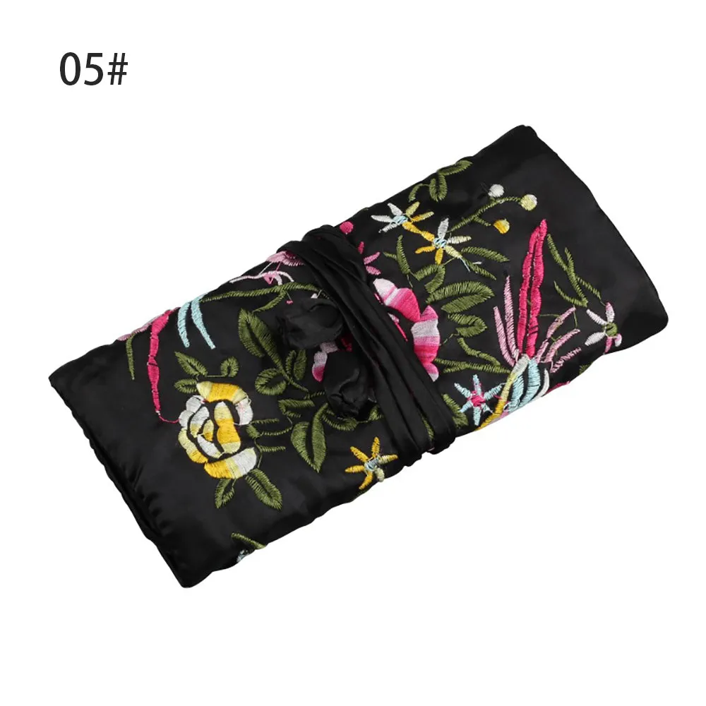 Silk Satin Jewelry Travel Roll Wrap Rolls Wraps Organizer Storage