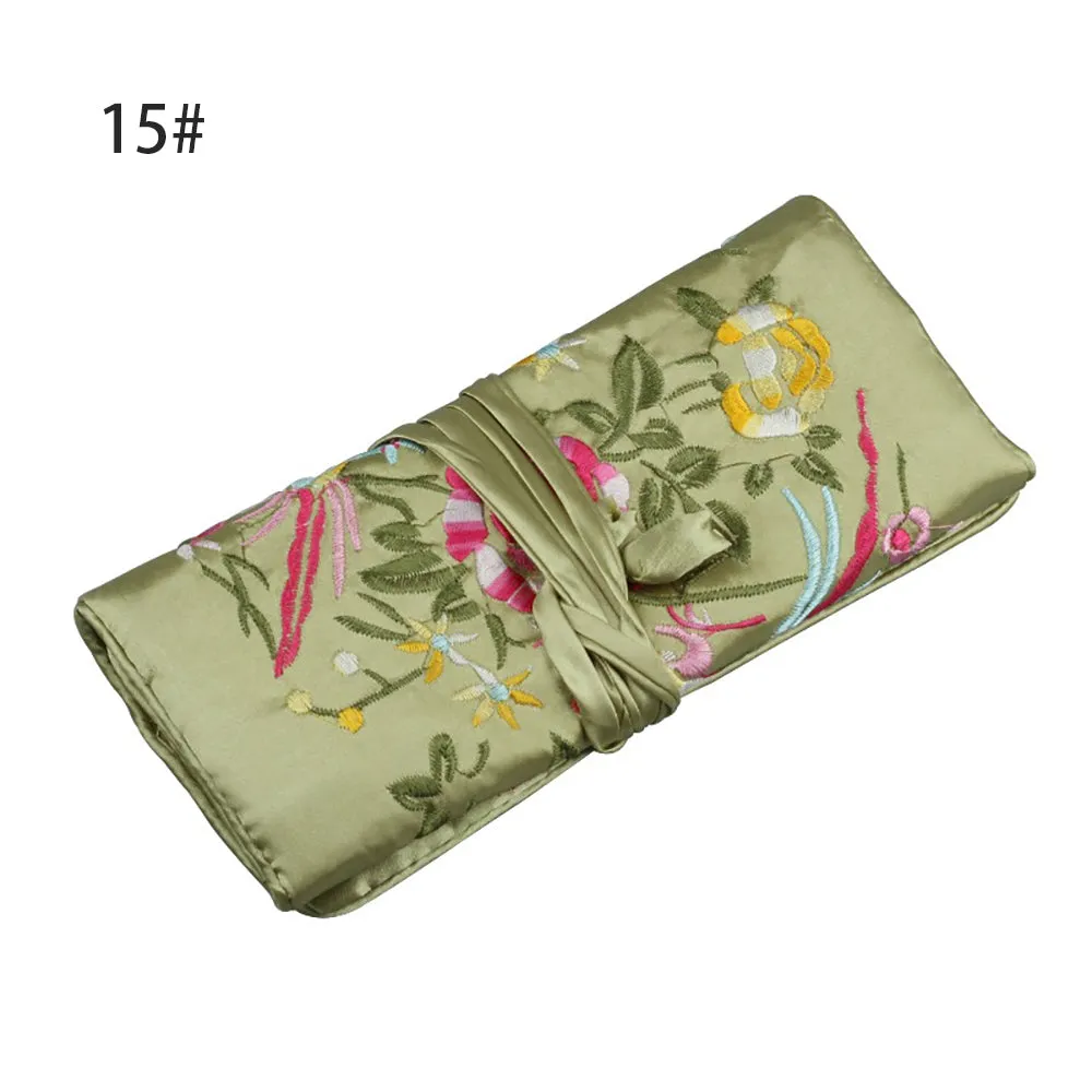 Silk Satin Jewelry Travel Roll Wrap Rolls Wraps Organizer Storage