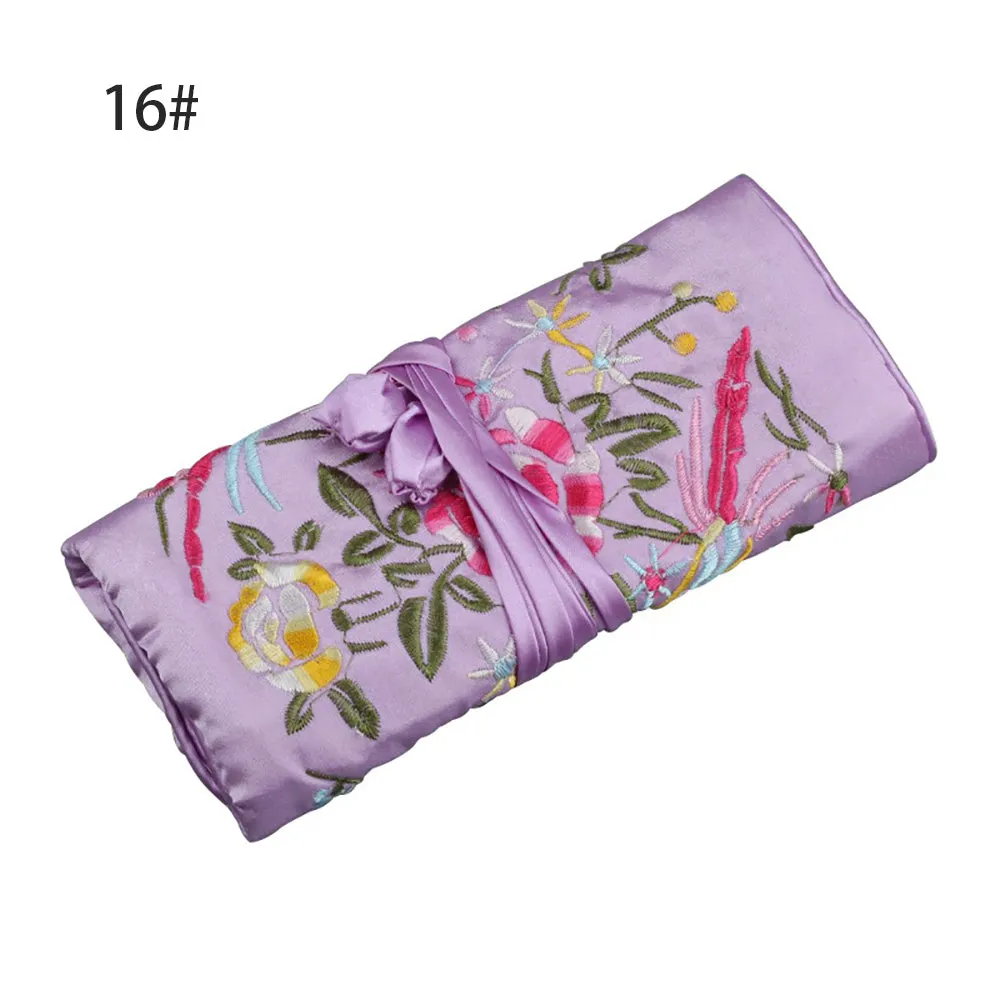 Silk Satin Jewelry Travel Roll Wrap Rolls Wraps Organizer Storage