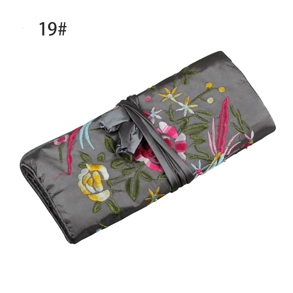 Silk Satin Jewelry Travel Roll Wrap Rolls Wraps Organizer Storage