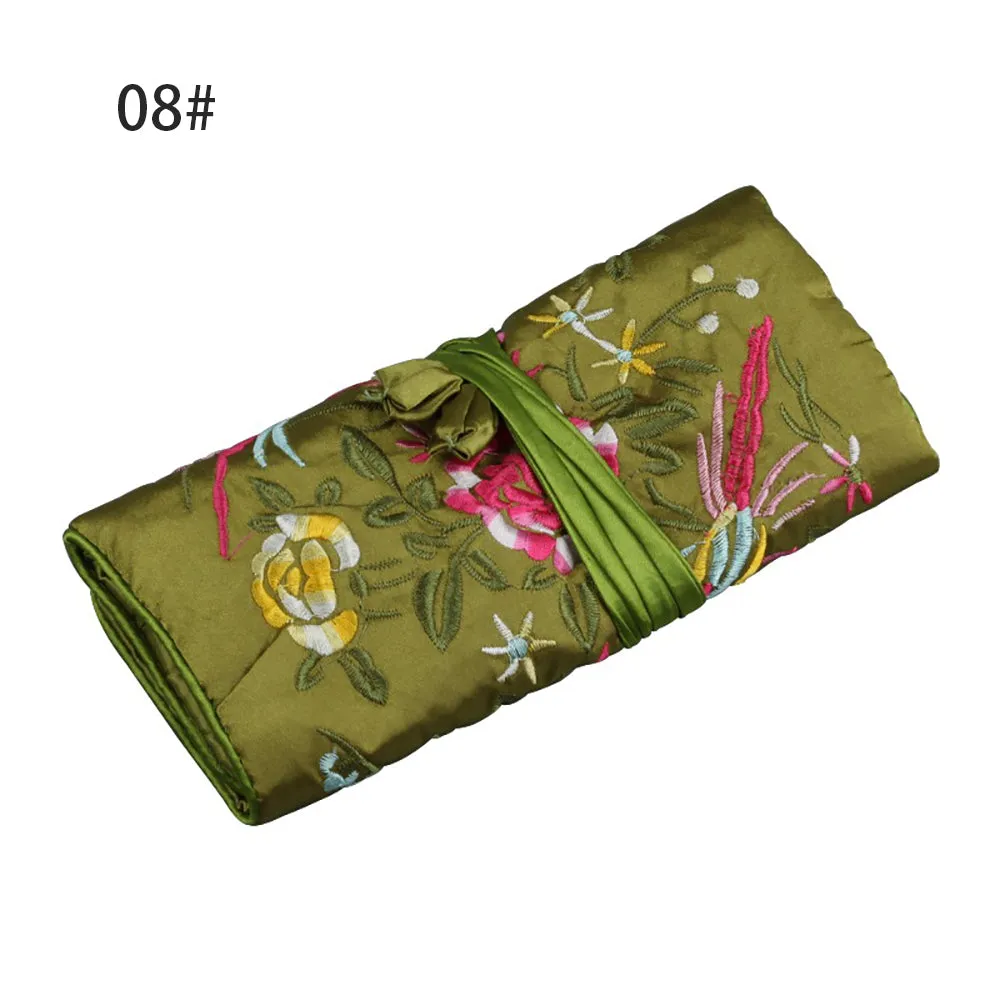 Silk Satin Jewelry Travel Roll Wrap Rolls Wraps Organizer Storage