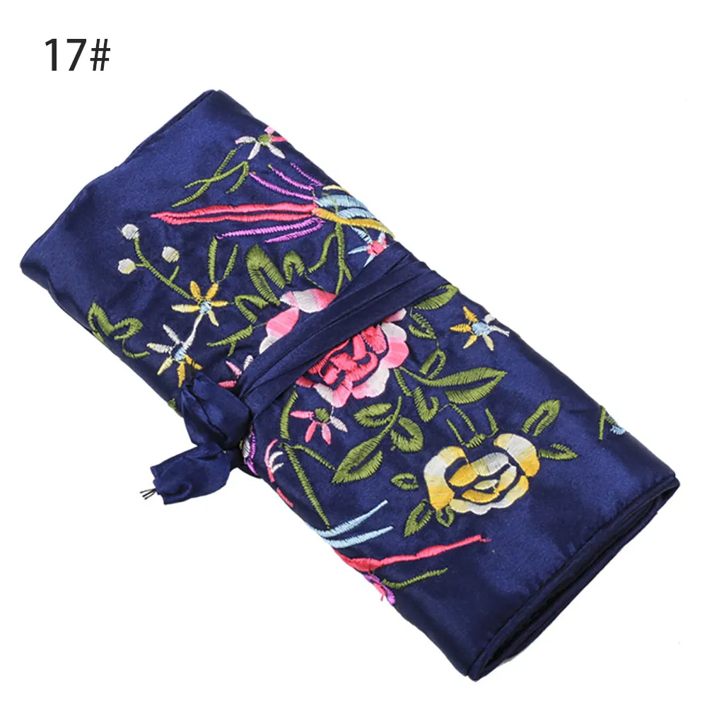 Silk Satin Jewelry Travel Roll Wrap Rolls Wraps Organizer Storage