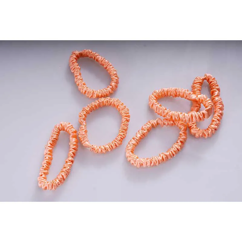 Silk scrunchie skinny - Coral - 6 pack - dropshipping