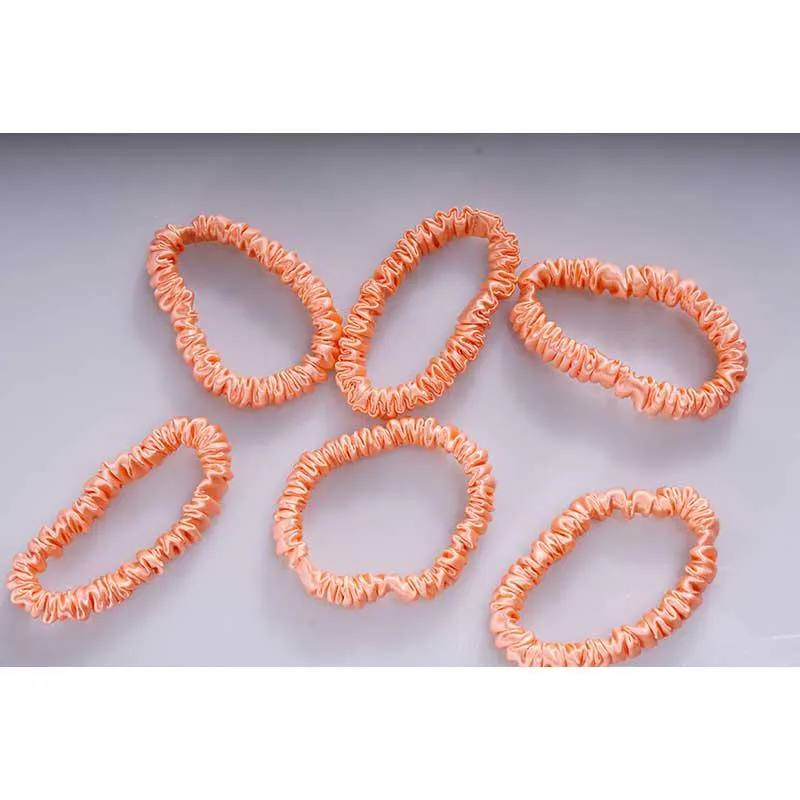 Silk scrunchie skinny - Coral - 6 pack - dropshipping