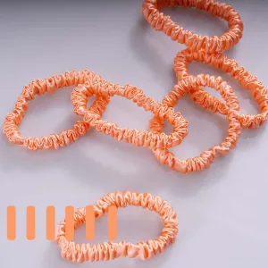 Silk scrunchie skinny - Coral - 6 pack - dropshipping