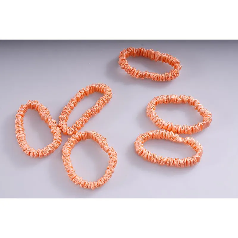 Silk scrunchie skinny - Coral - 6 pack - dropshipping