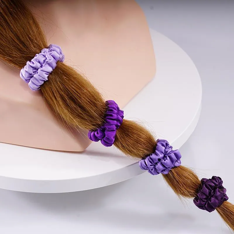 Silk skinny scrunchies - 4 Pack - Lavender - dropshipping