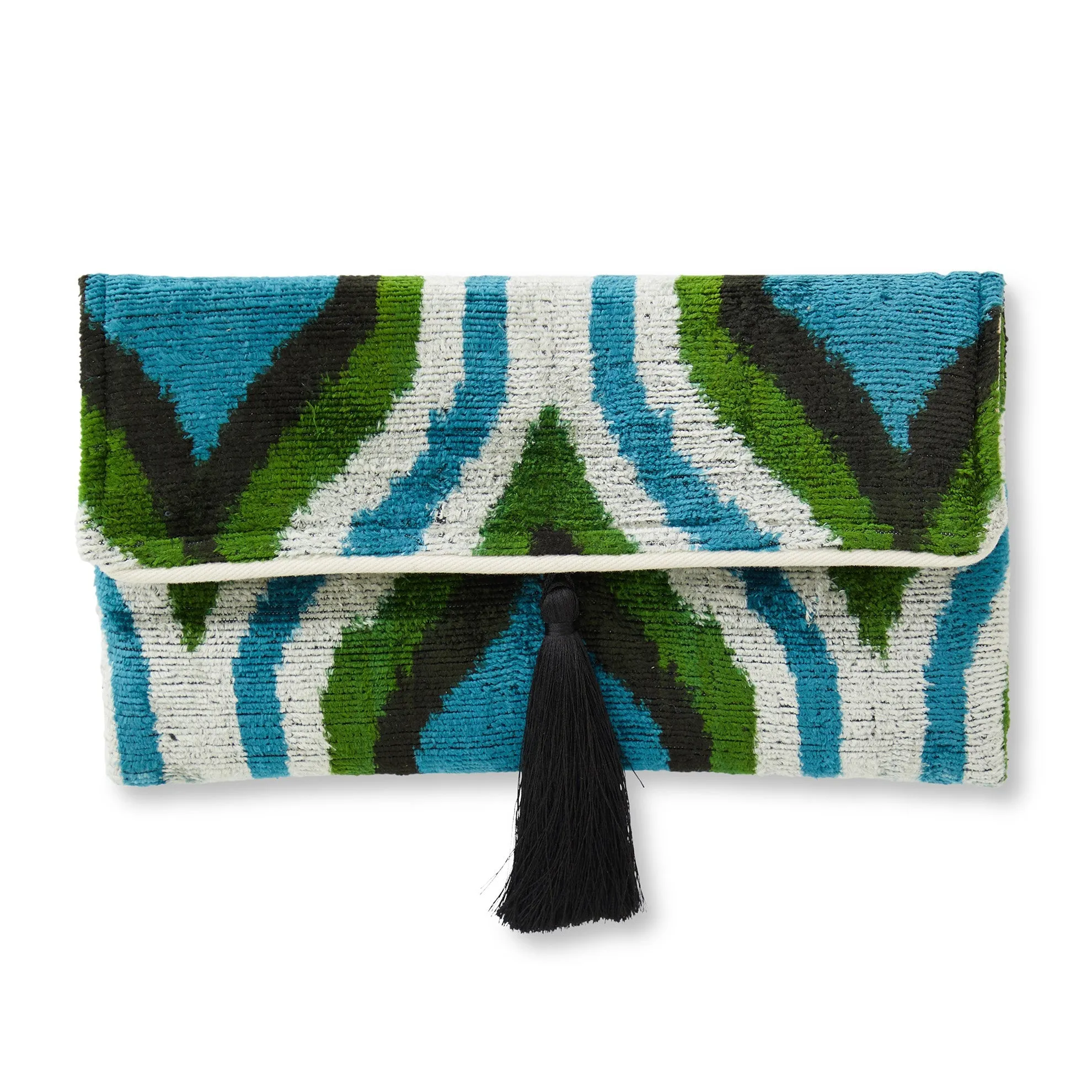 Silk Velvet Ikat Clutch