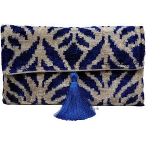 Silk Velvet Ikat Clutch