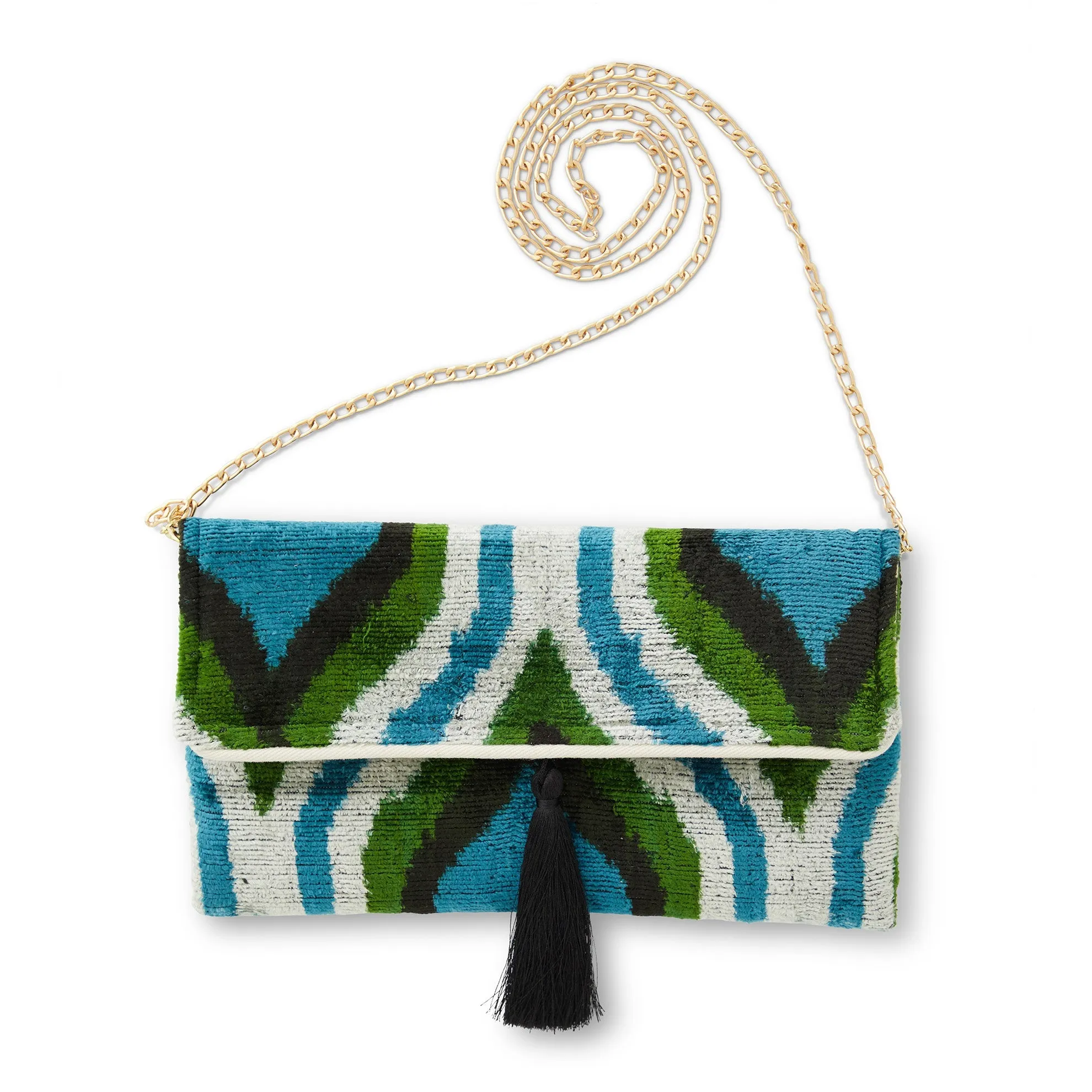 Silk Velvet Ikat Clutch