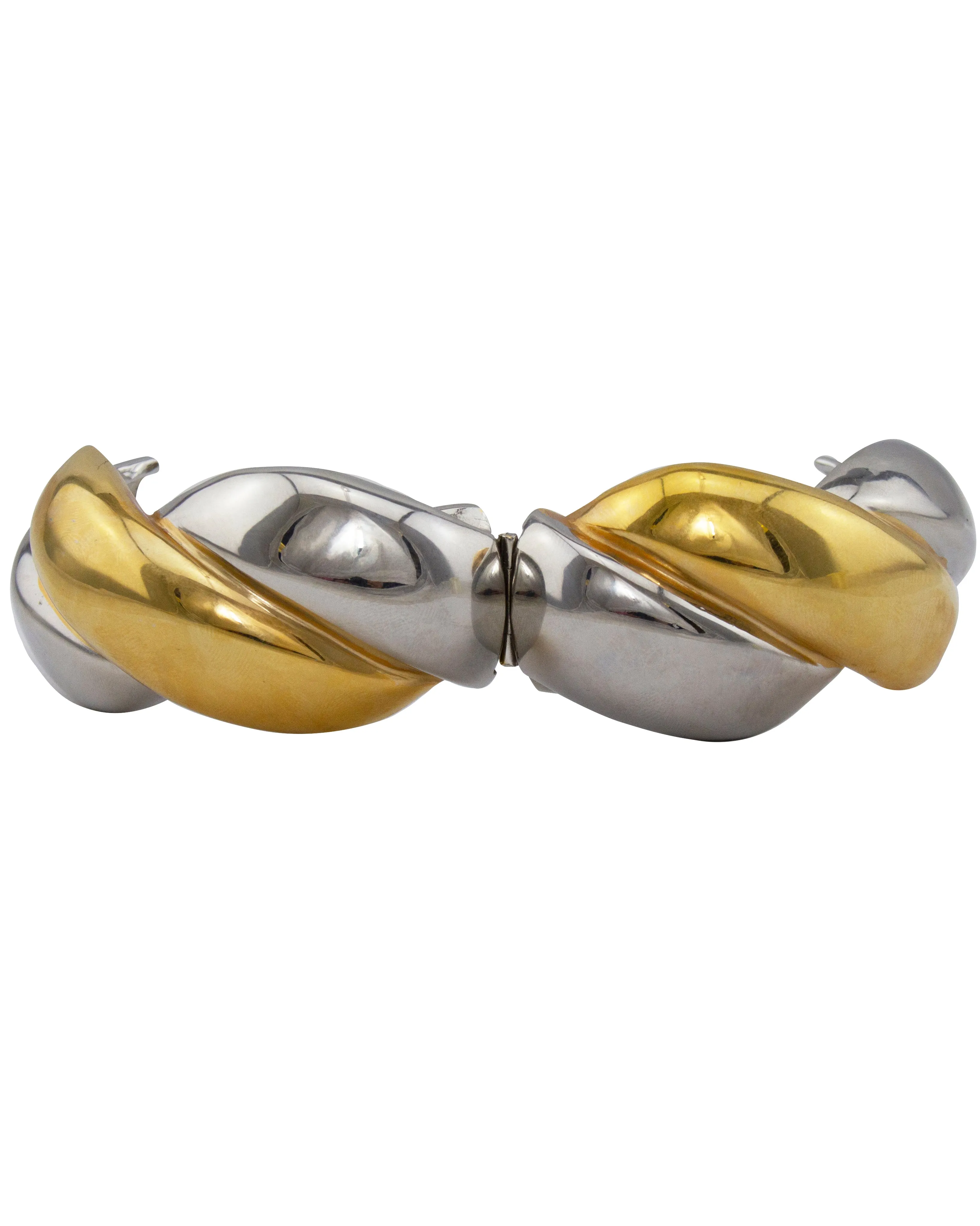 Silver and Gold Tone Braided Bangle