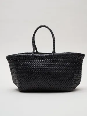 small bamboo triple jump bag - black