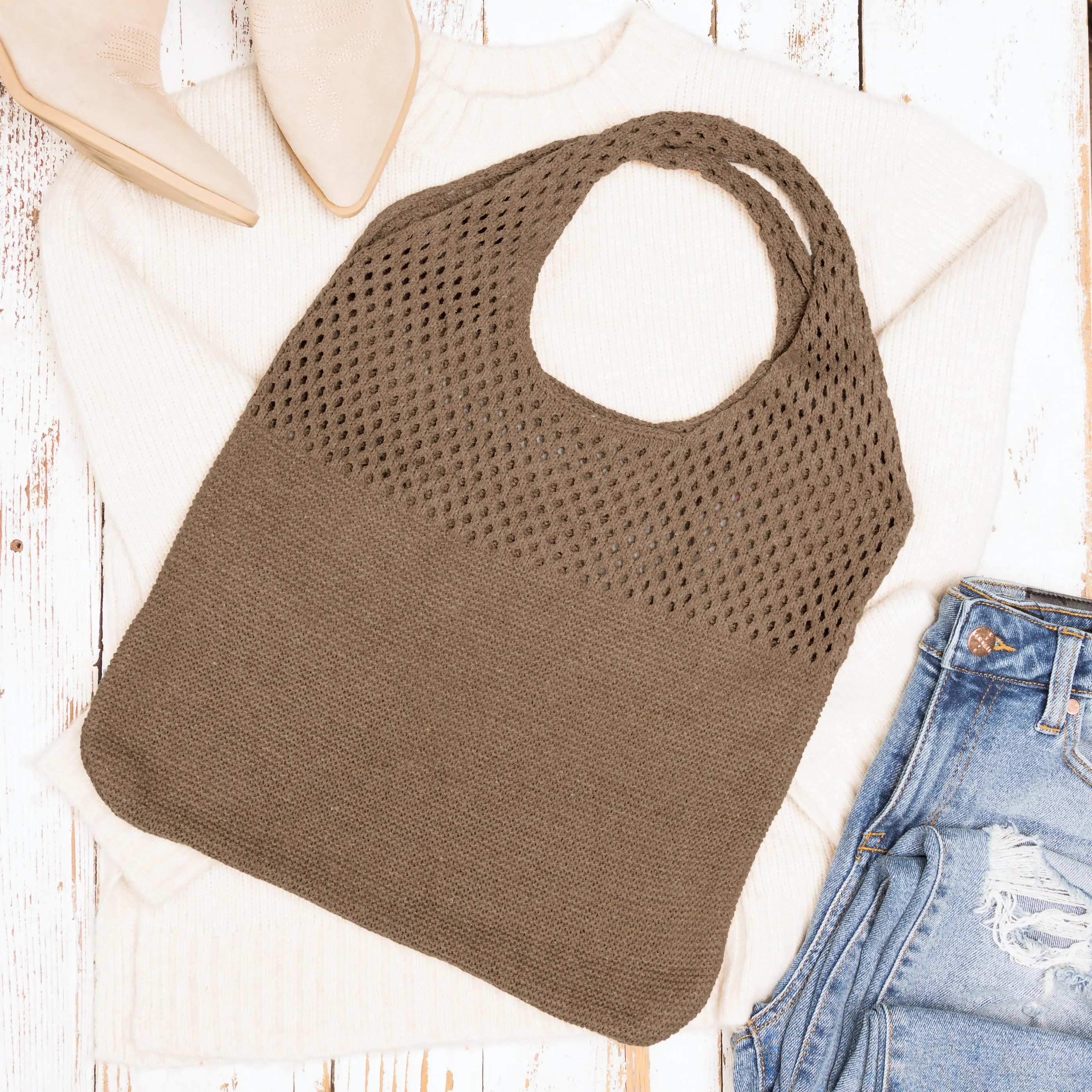 Soft Knit Hobo Shoulder Bag