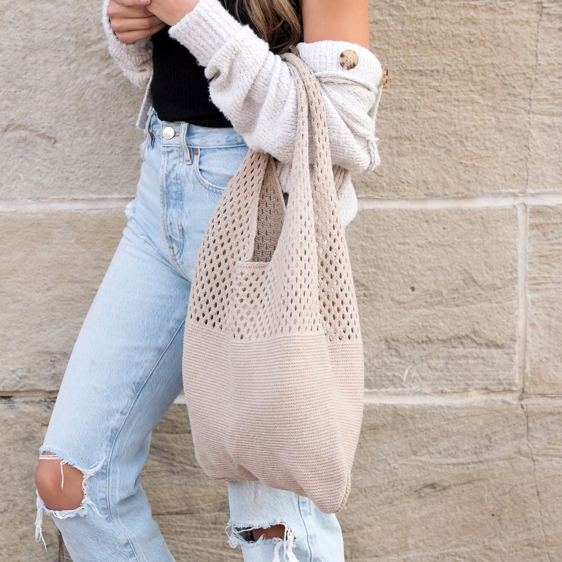 Soft Knit Hobo Shoulder Bag