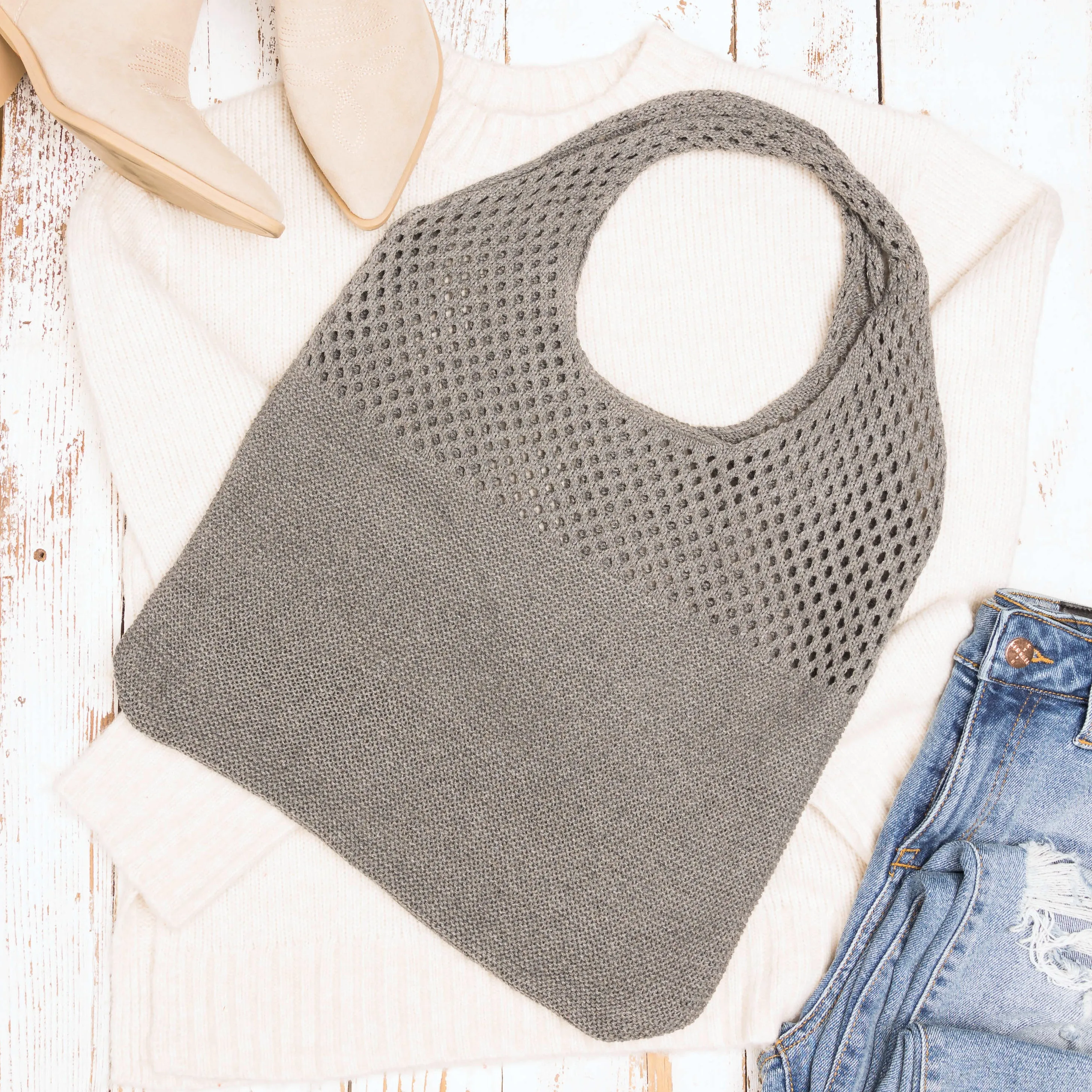 Soft Knit Hobo Shoulder Bag