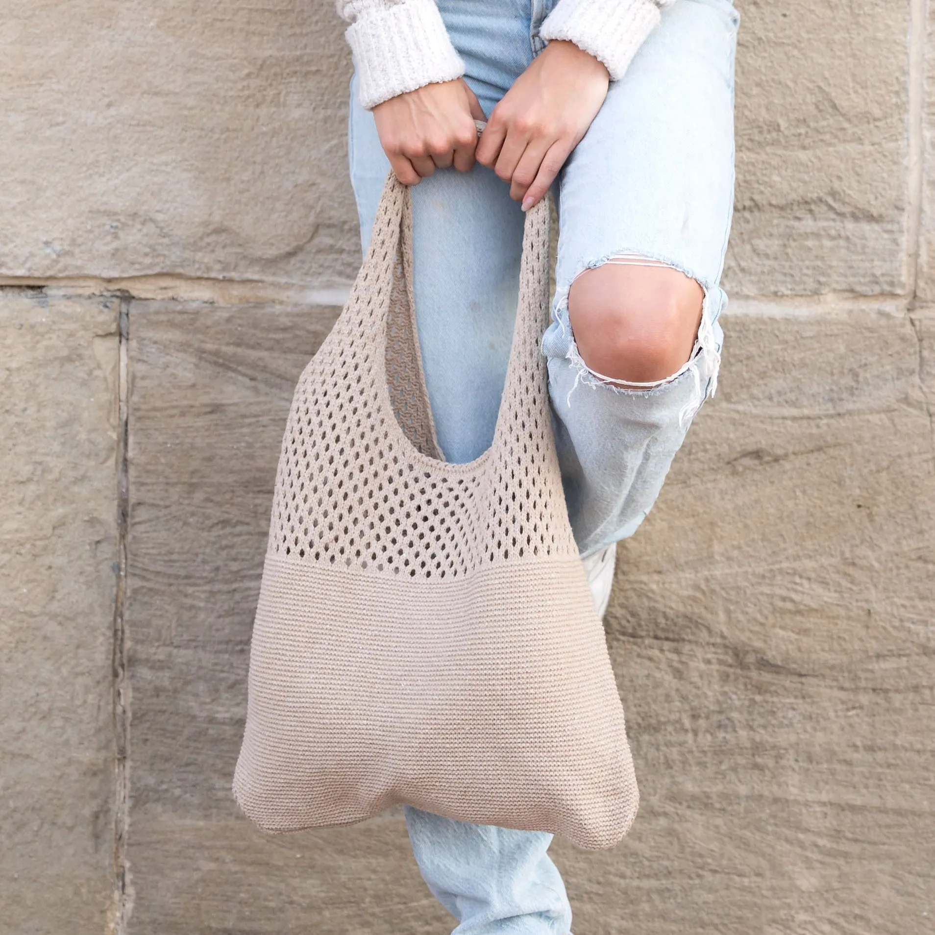 Soft Knit Hobo Shoulder Bag