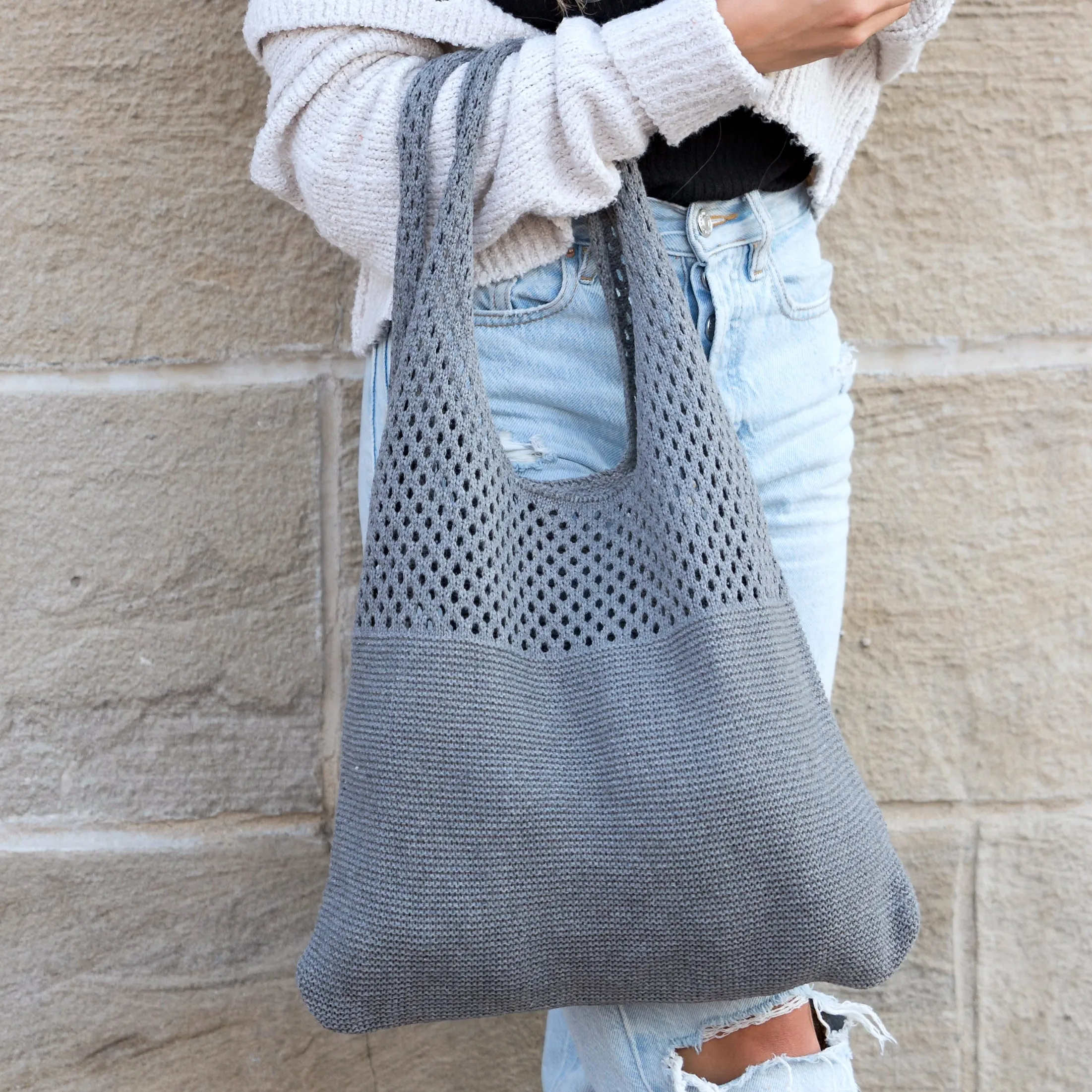Soft Knit Hobo Shoulder Bag