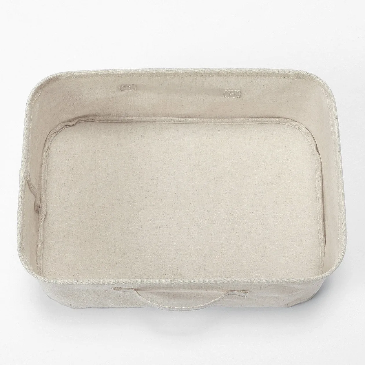 Soft Storage Box- Rectangle 37cm Shallow Natural 37x26x16cm