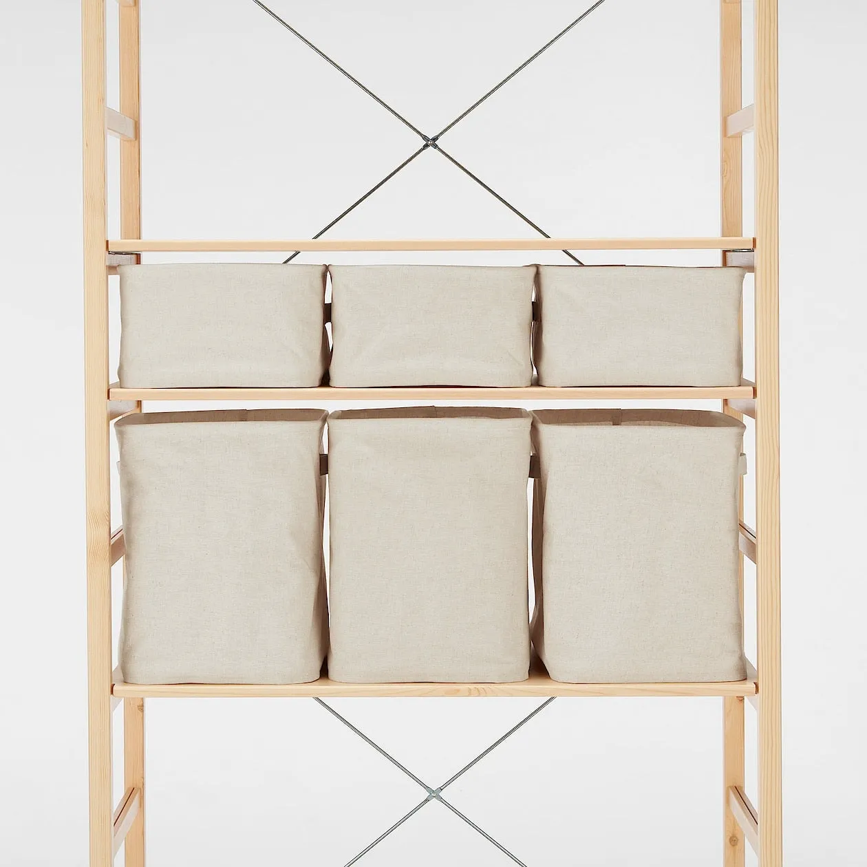 Soft Storage Box- Rectangle 37cm Shallow Natural 37x26x16cm