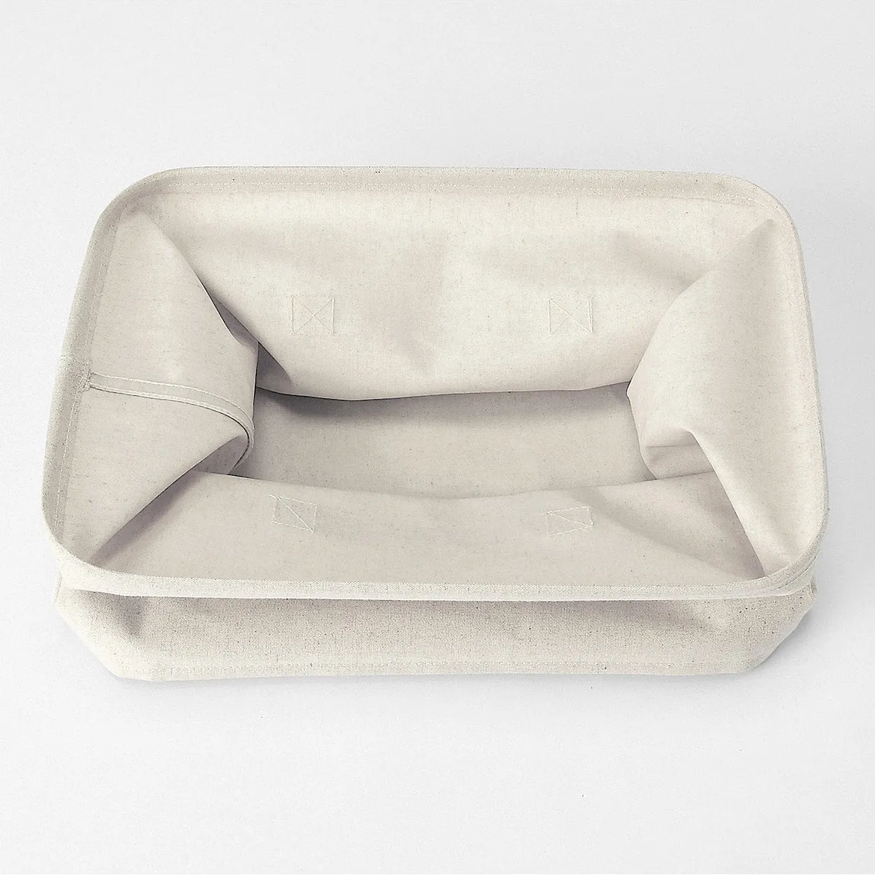 Soft Storage Box- Rectangle 37cm Shallow Natural 37x26x16cm