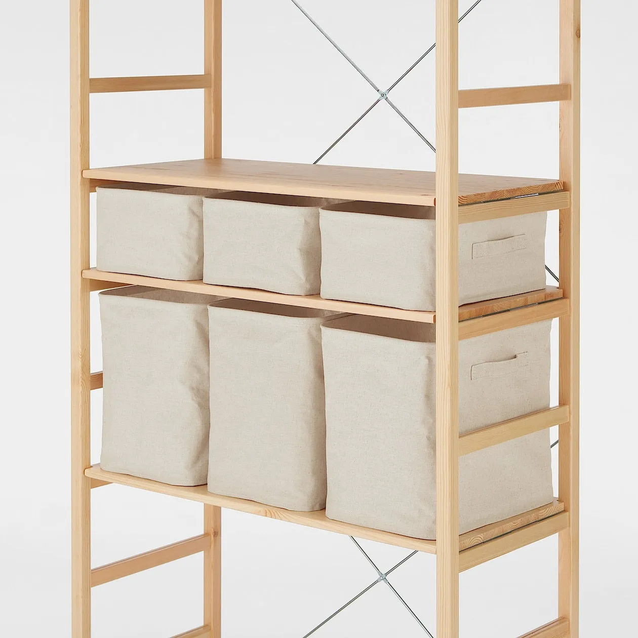 Soft Storage Box- Rectangle 37cm Shallow Natural 37x26x16cm
