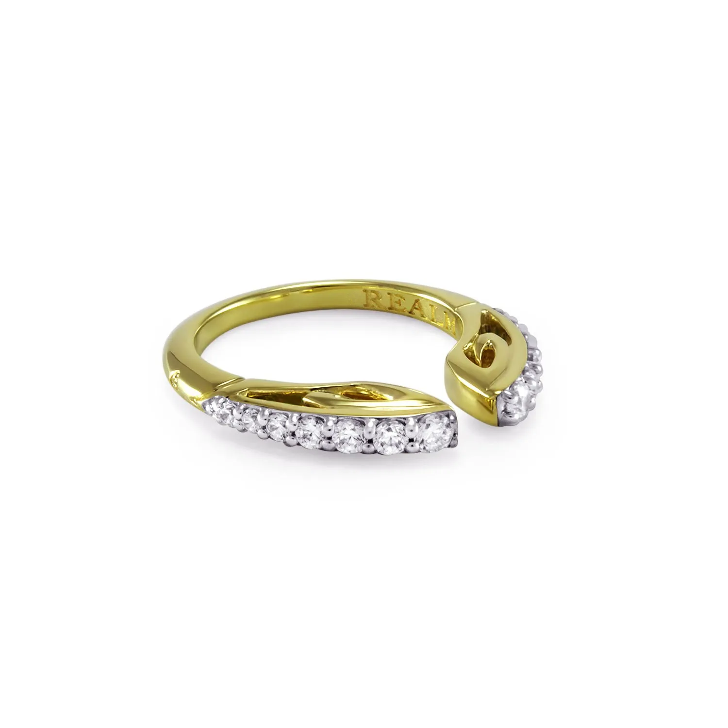Spirit Pavé Stack Ring 2mm - 18K Gold Vermeil   CZ Blanc