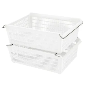 Stackable Basket w Metal Handle - Large