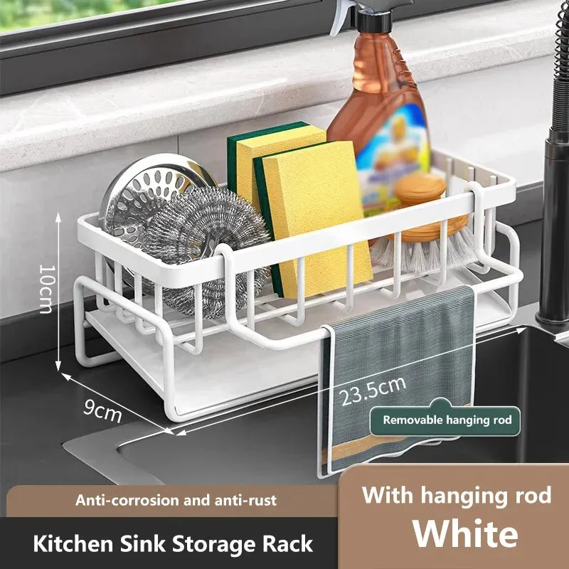 Stainless Steel Self-Draining Sink Rack Organizer