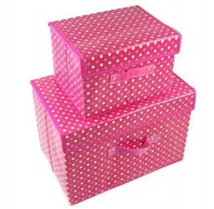 Storage Containers Covered Clothing Underwear Socks Storage Box Organizer Plastic Storage Boxes 2pcs/set (Pink)