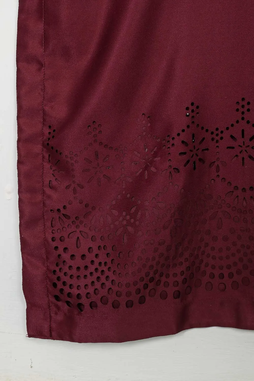 STP-096A-Maroon - 2Pc Silk Laser Cutwork With Silk Trouser