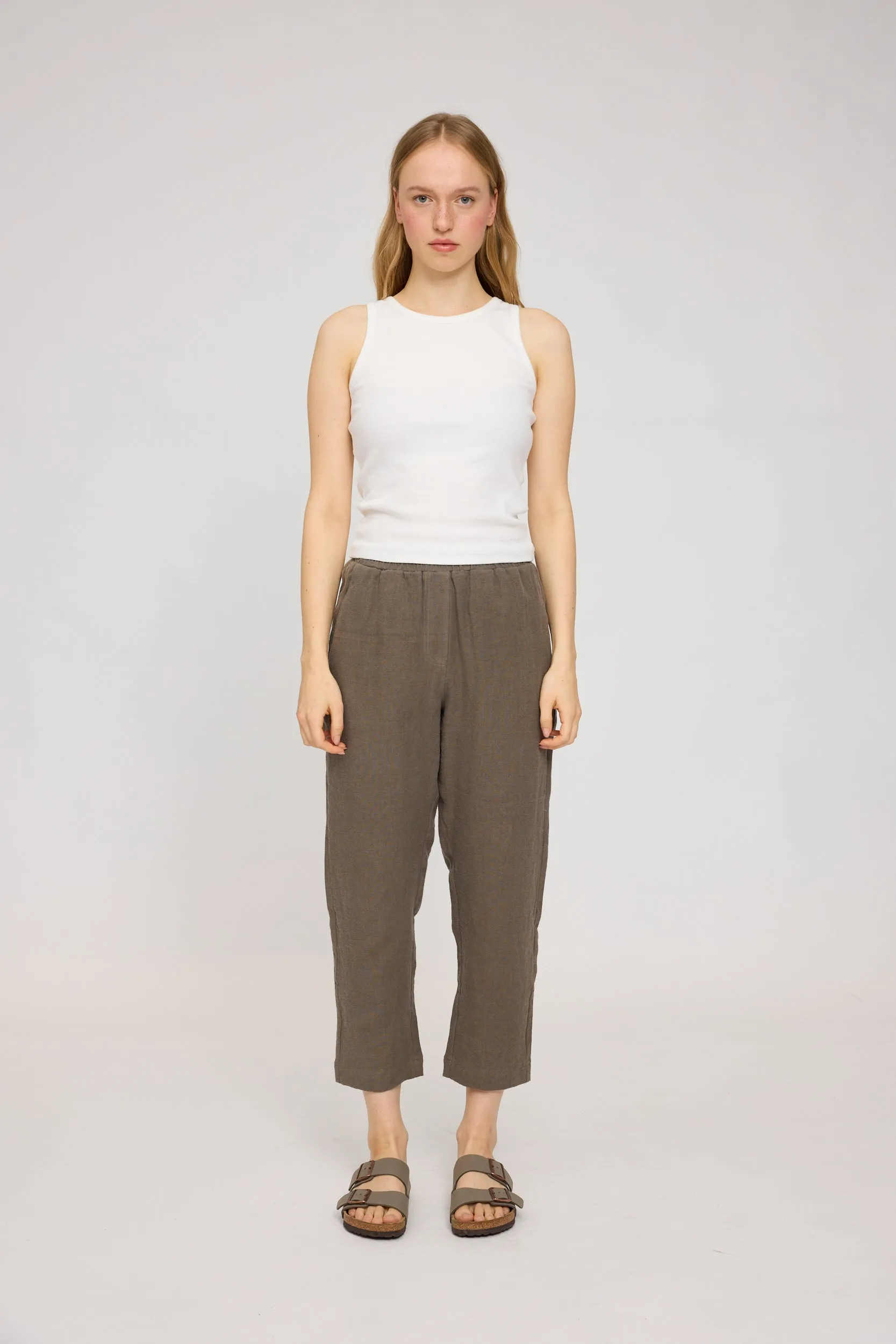 Straight Leg Linen Pants