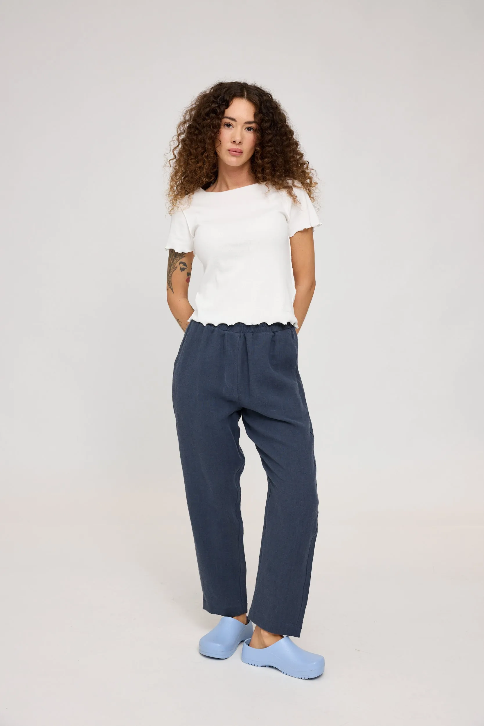 Straight Leg Linen Pants