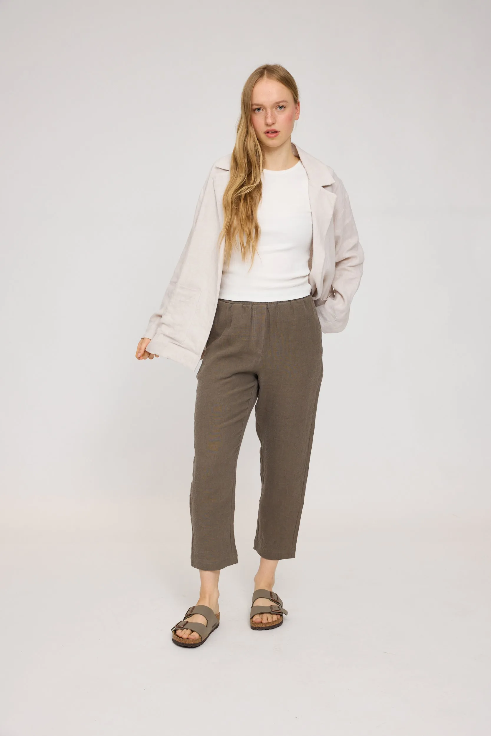 Straight Leg Linen Pants