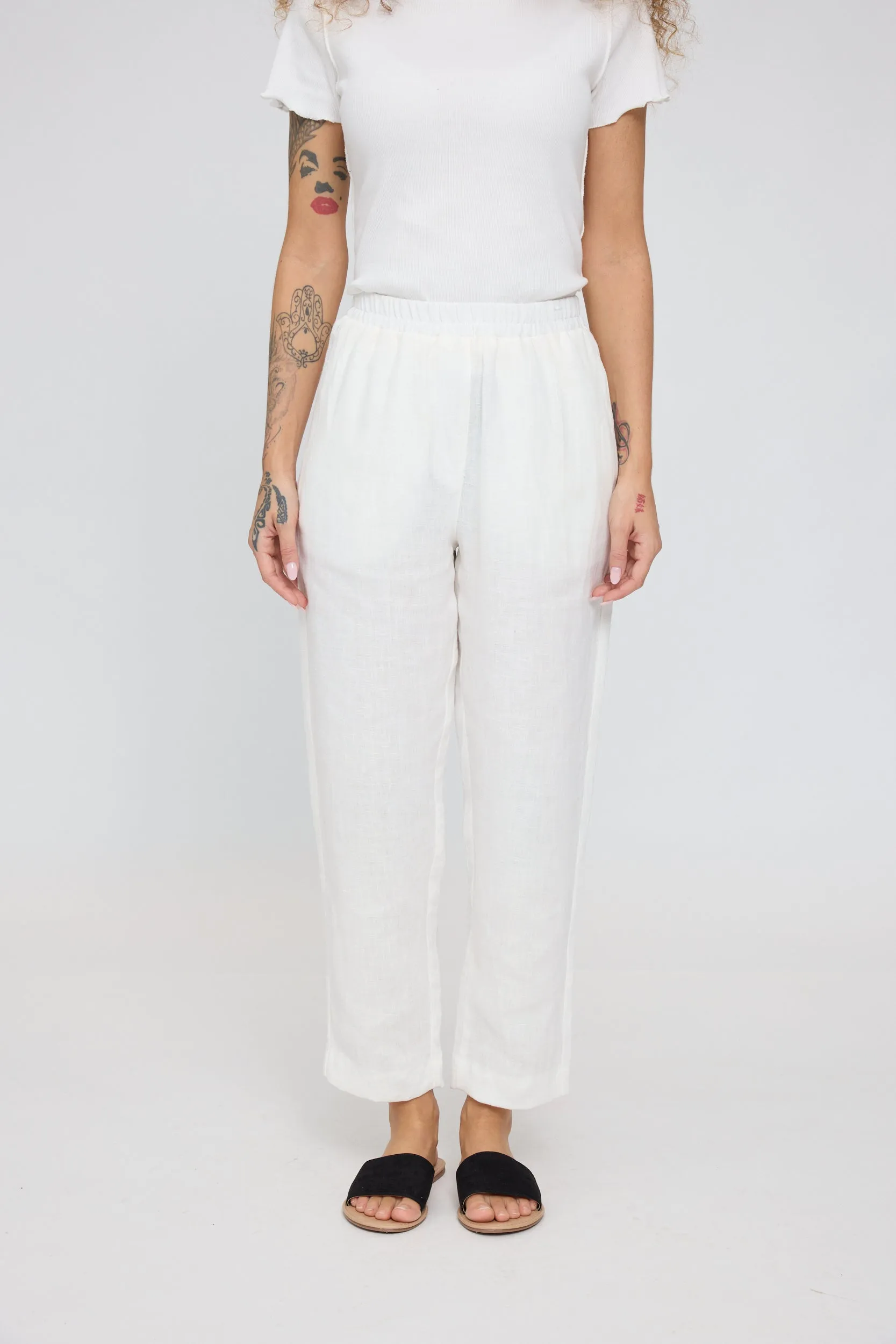 Straight Leg Linen Pants