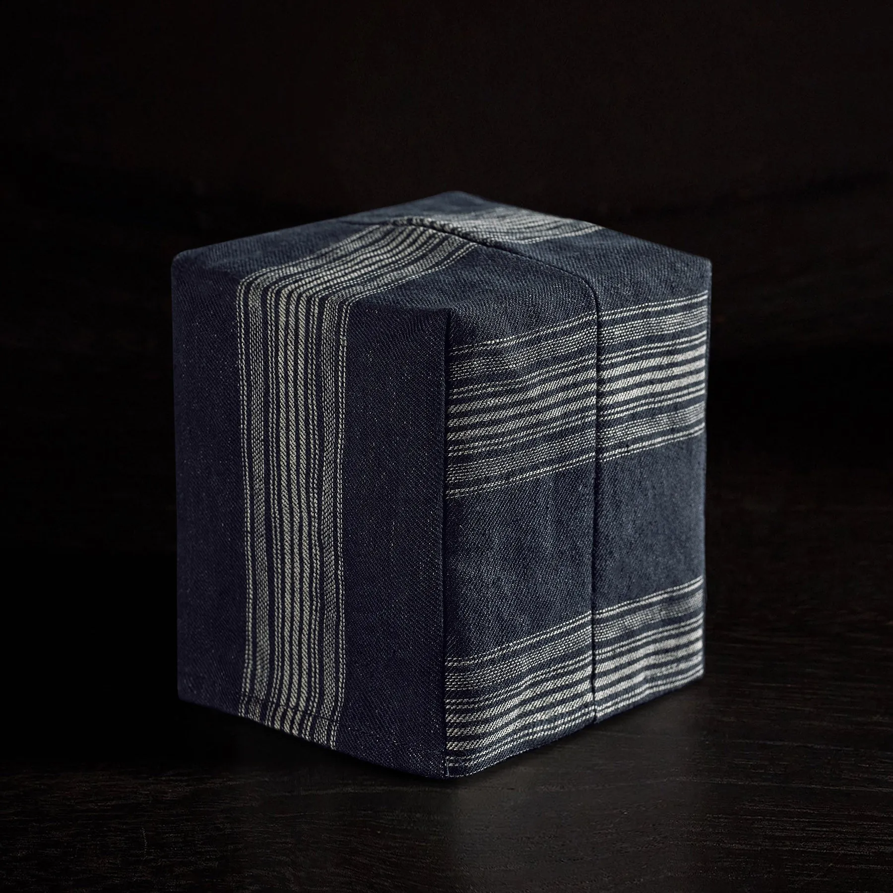 Stripe Tissue Box Cover - Navy Stripe