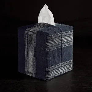 Stripe Tissue Box Cover - Navy Stripe
