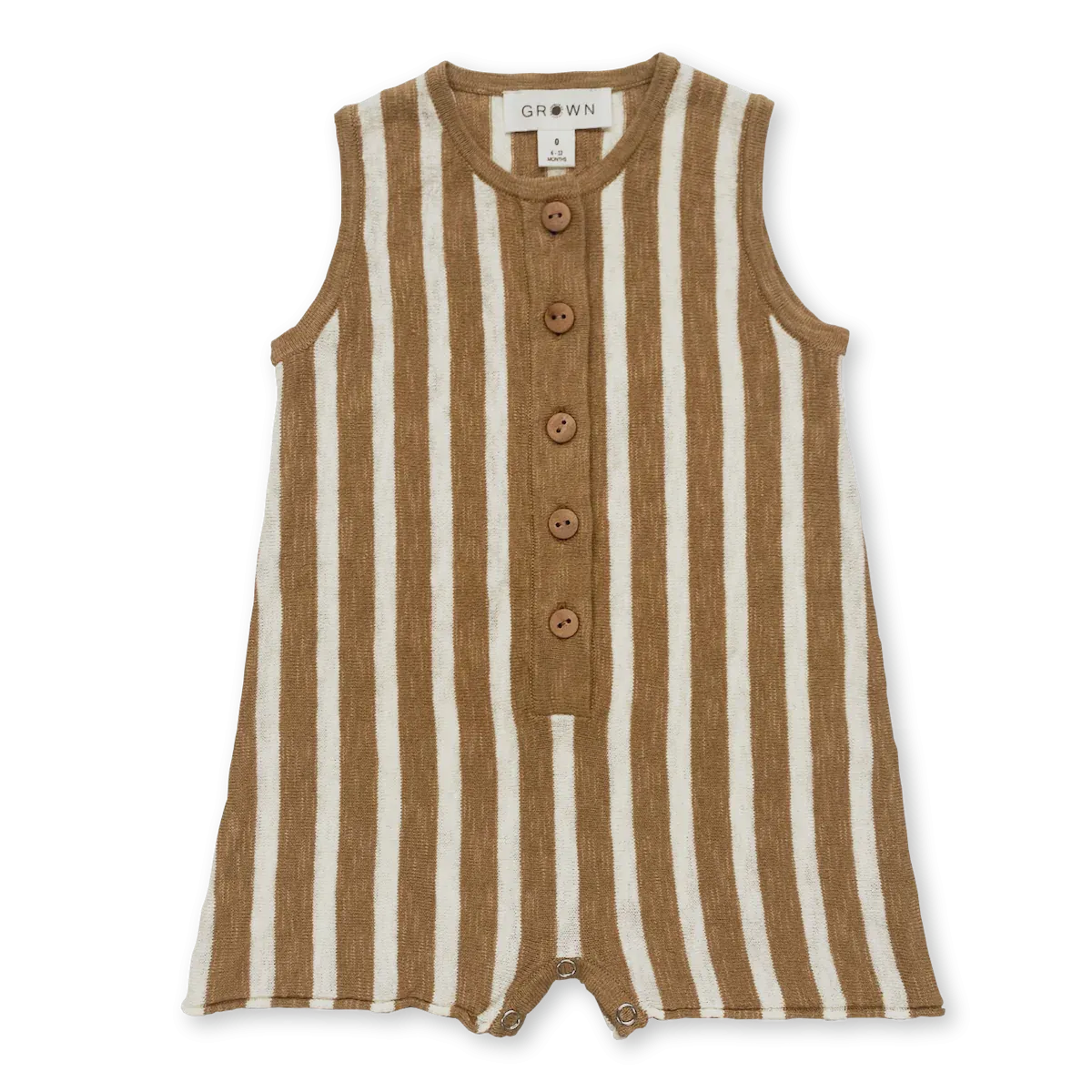 Striped Linen Playsuit Cedar
