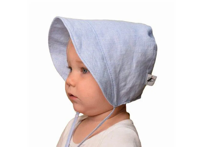 Summer Day Linen Check Bonnet