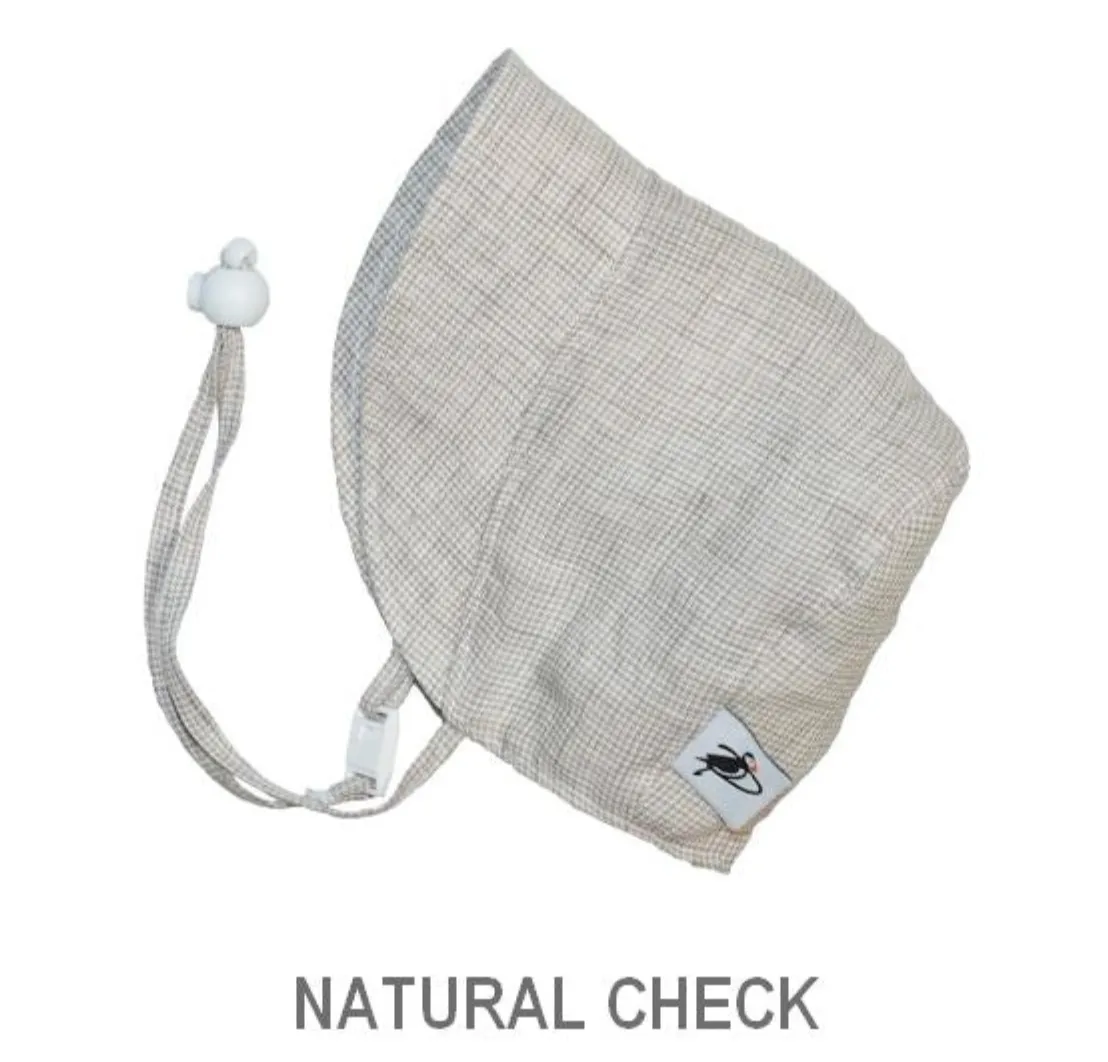 Summer Day Linen Check Bonnet