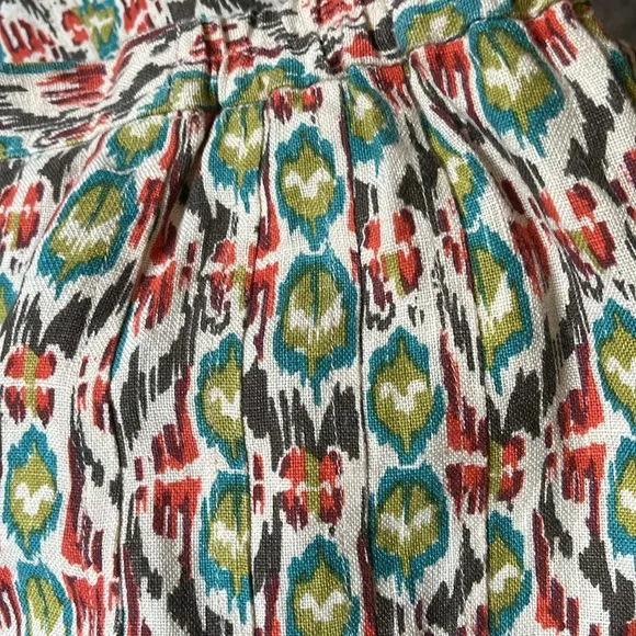 Sundance 100% Linen skirt size L Southwestern design. Fall colors. EUC