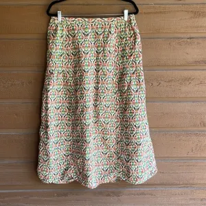 Sundance 100% Linen skirt size L Southwestern design. Fall colors. EUC