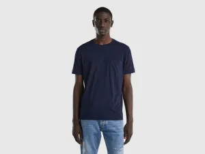 T-SHIRT IN LINEN BLEND WITH POCKET