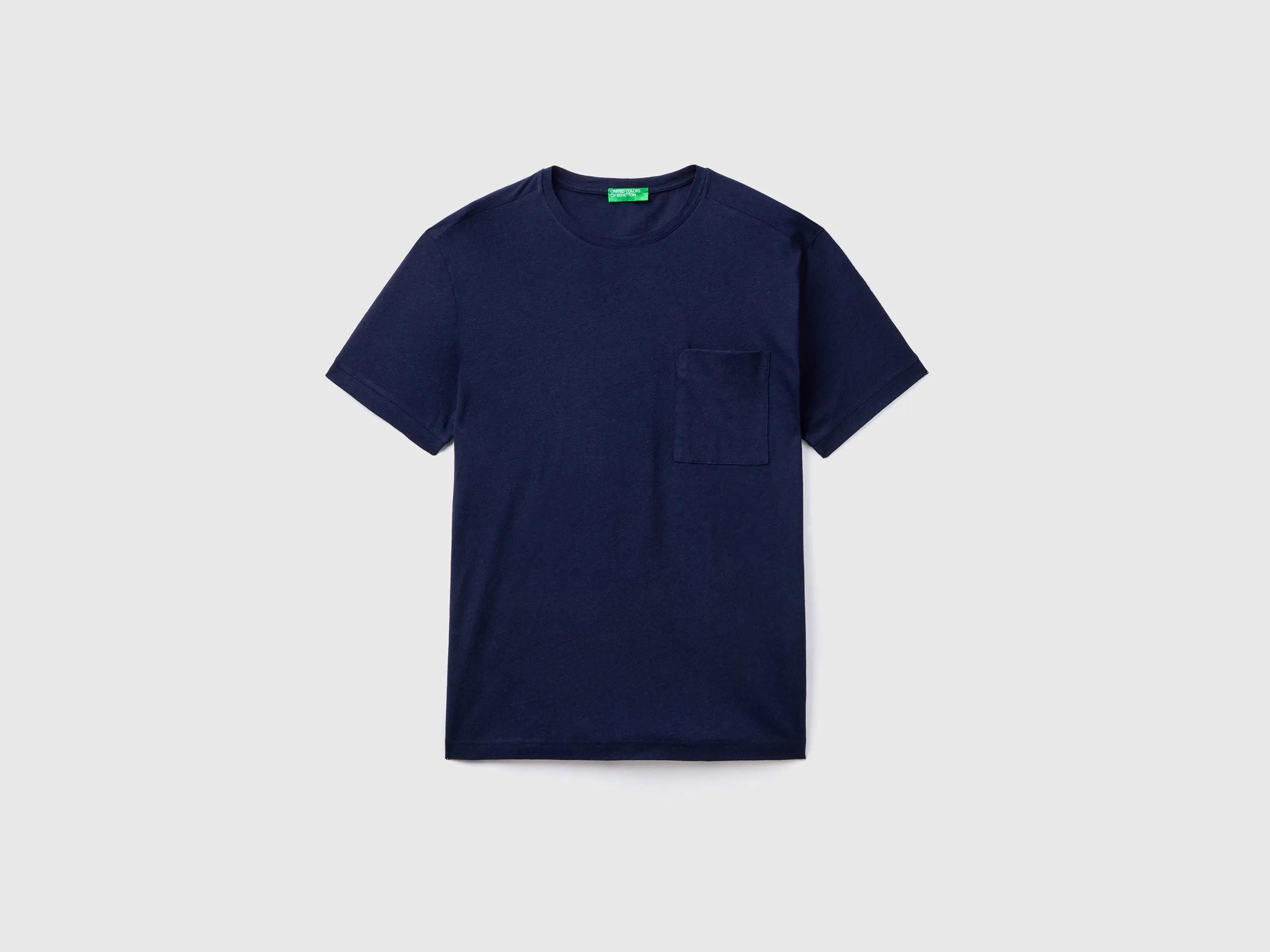 T-SHIRT IN LINEN BLEND WITH POCKET