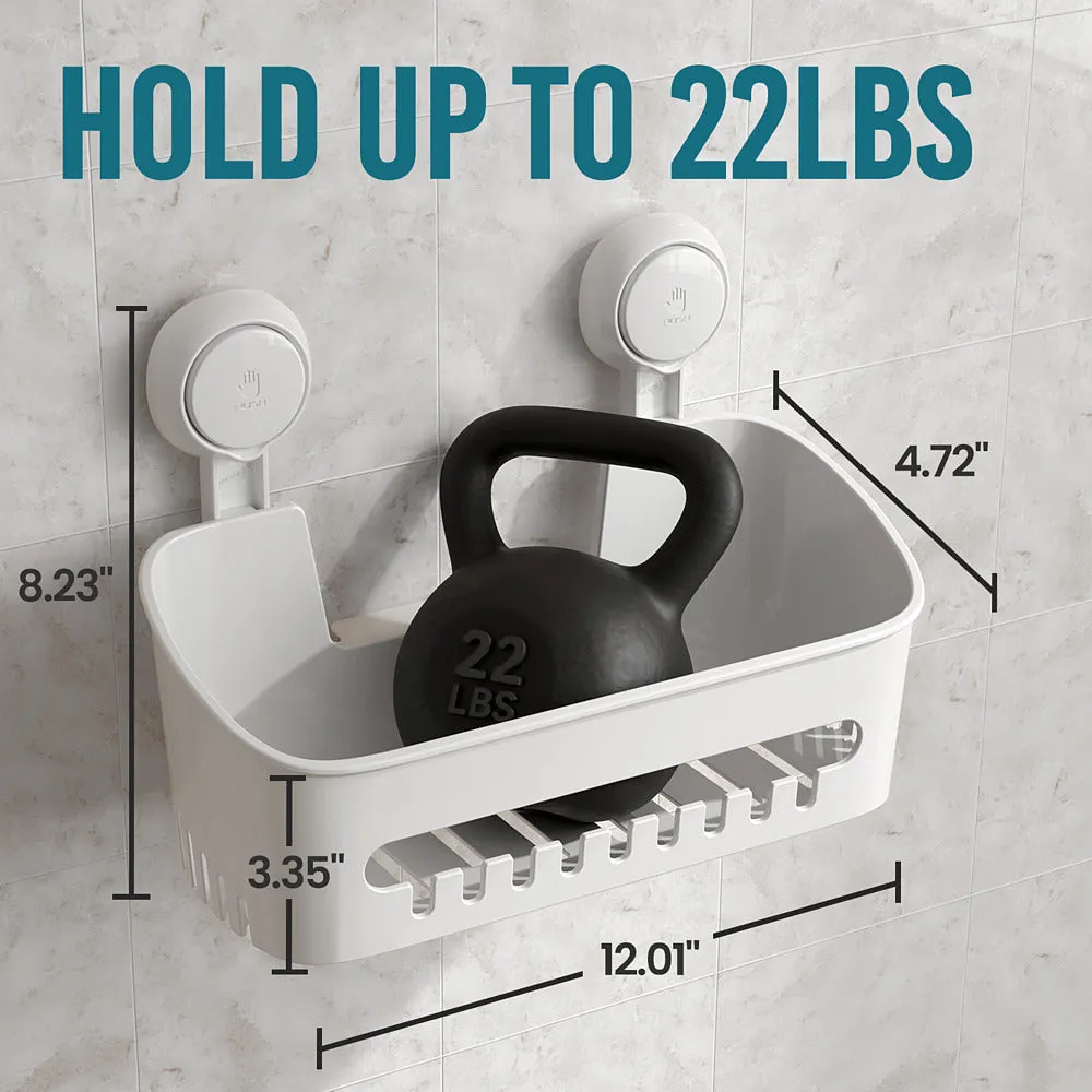 Taili Suction Cup Square Storage Box - White